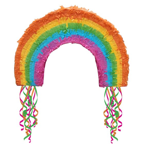 rainbow pull-string pinata party decoration