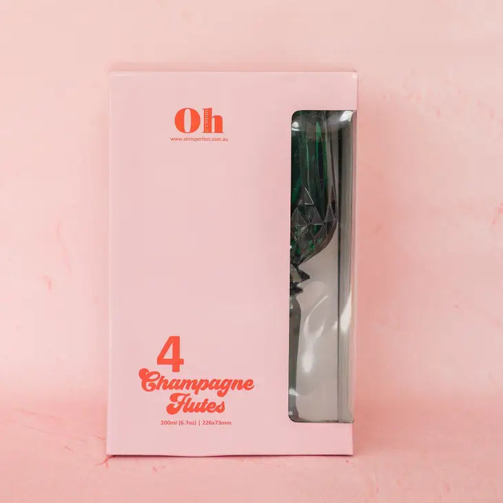 emerald glass champagne flute elegant drinkware Party & Pout