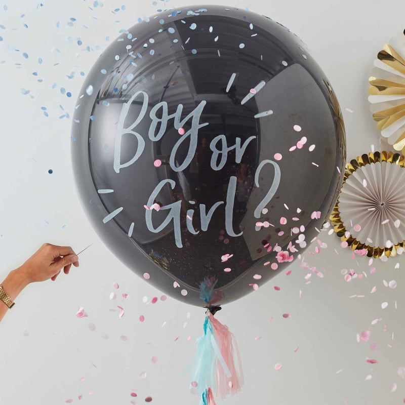Boy Or Girl Confetti Gender Reveal Popping Balloon - party balloons and balloon decorations from Party & Pout Australia