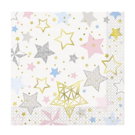 Pastel Stars Napkin Serviette - party napkins and serviettes from Party & Pout Australia