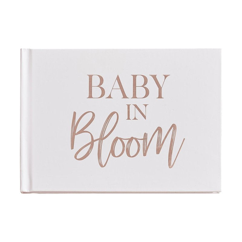 White & Rose Gold Baby In Bloom Baby Shower Guest Book Gift - party supplies and decorations from Party & Pout Australia