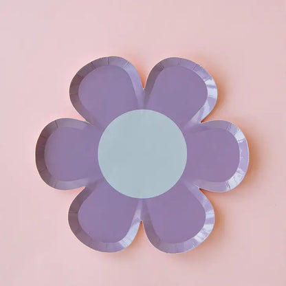 Rainbow Bloom Purple Dairy Flower Paper Party Plate - party plates and tableware from Party & Pout Australia