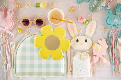 disposable green gingham party plates tableware Australia