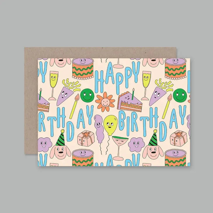 Happy Birthday Greeting Card - party invitations, cards and stationery from Party & Pout Australia