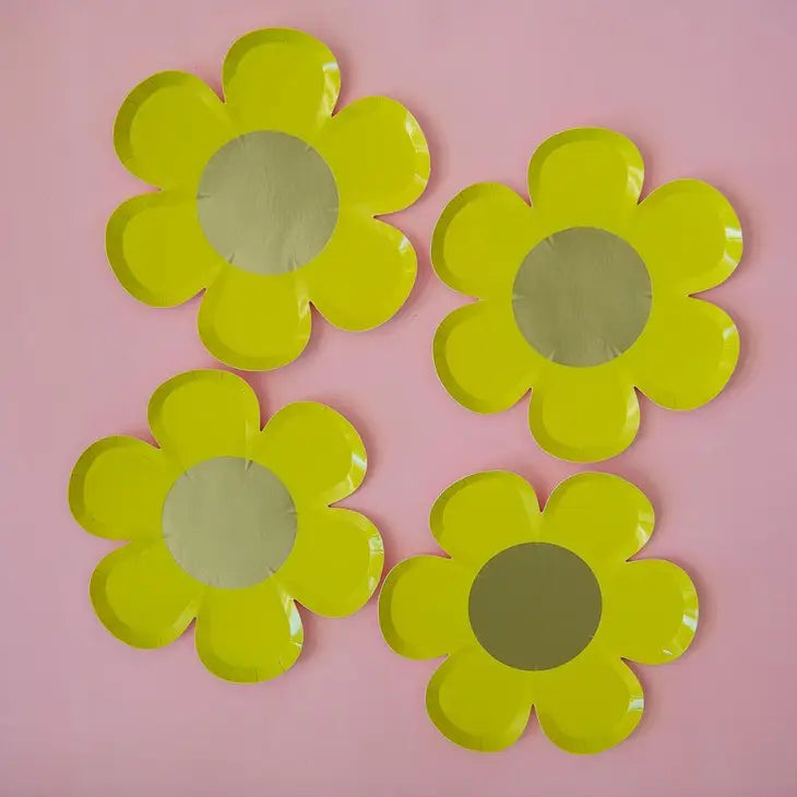 Yellow Daisy Flower Paper Party Plate - party plates and tableware from Party & Pout Australia