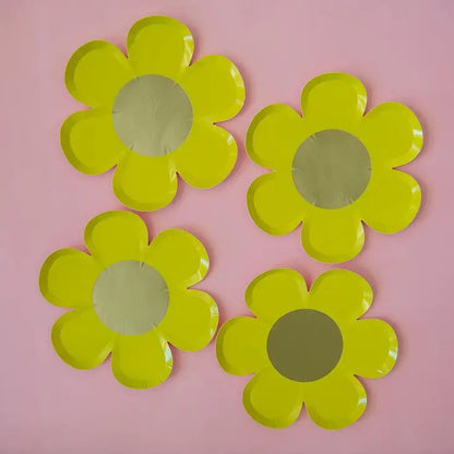 Yellow Daisy Flower Paper Party Plate - party plates and tableware from Party & Pout Australia