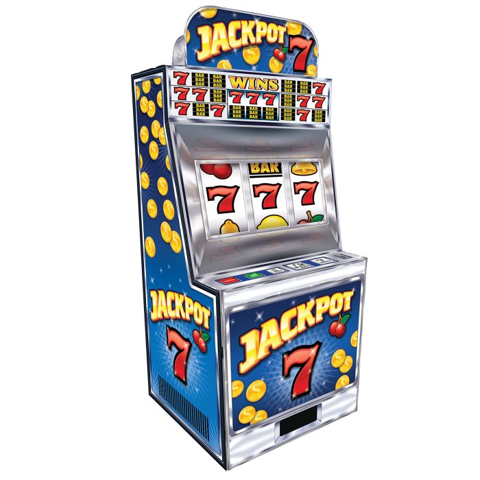 life-size slot machine party prop – gambling themed party supplies