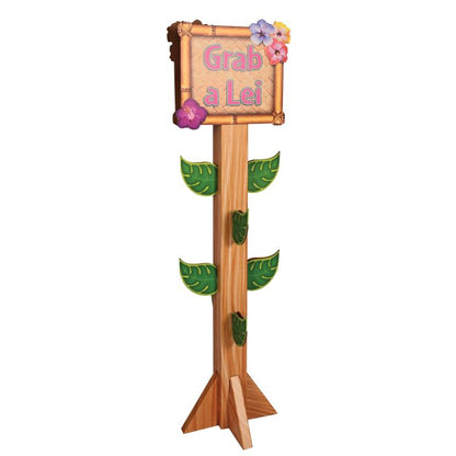 cardboard lei stand tropical luau party backdrop decoration