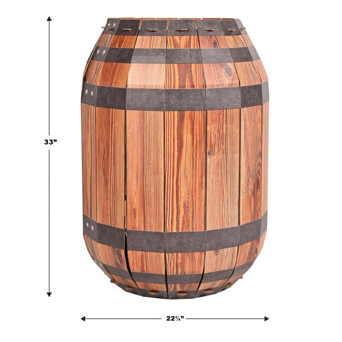 Corrugated cardboard barrel prop 84cm western theme party supplies