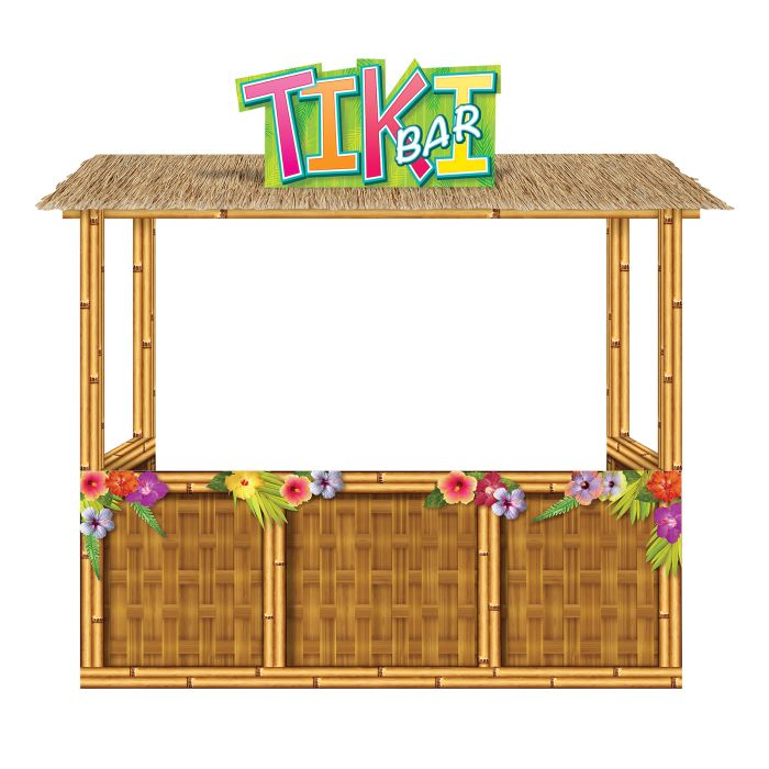 life-size tiki bar party prop – beach theme event supplies