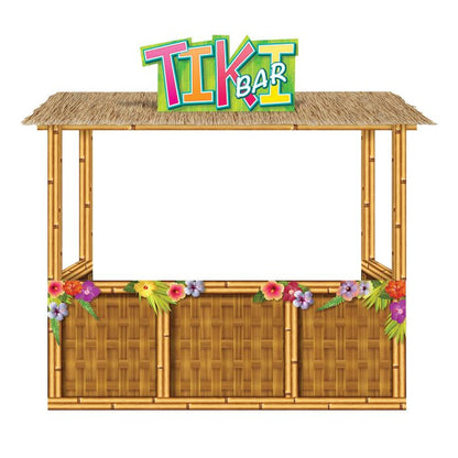 life-size tiki bar party prop – beach theme event supplies