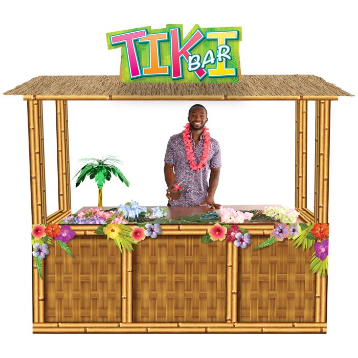 3D cardboard tiki bar prop – tropical party decoration australia