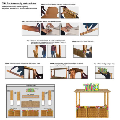 3D cardboard tiki bar prop – tropical party decoration australia