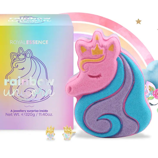 Rainbow Unicorn Bath Bomb with hidden silver jewellery surprise gift Australia