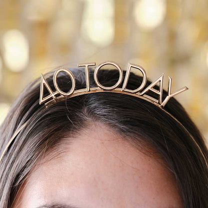 Champagne Gold 40th Birthday Headband milestone party accessory Australia