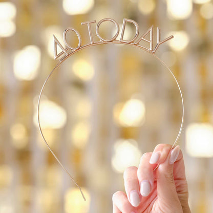 40 Today birthday tiara headband gold party supplies