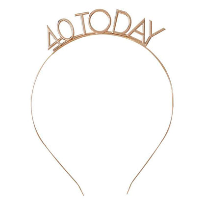 Metallic gold 40th birthday headband “40 Today” party hat Australia