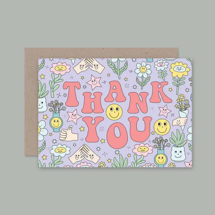 Happy Pastel Thank You Greeting Card pastel thank you card Australia