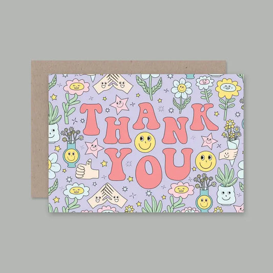 Happy Pastel Thank You Greeting Card pastel thank you card Australia