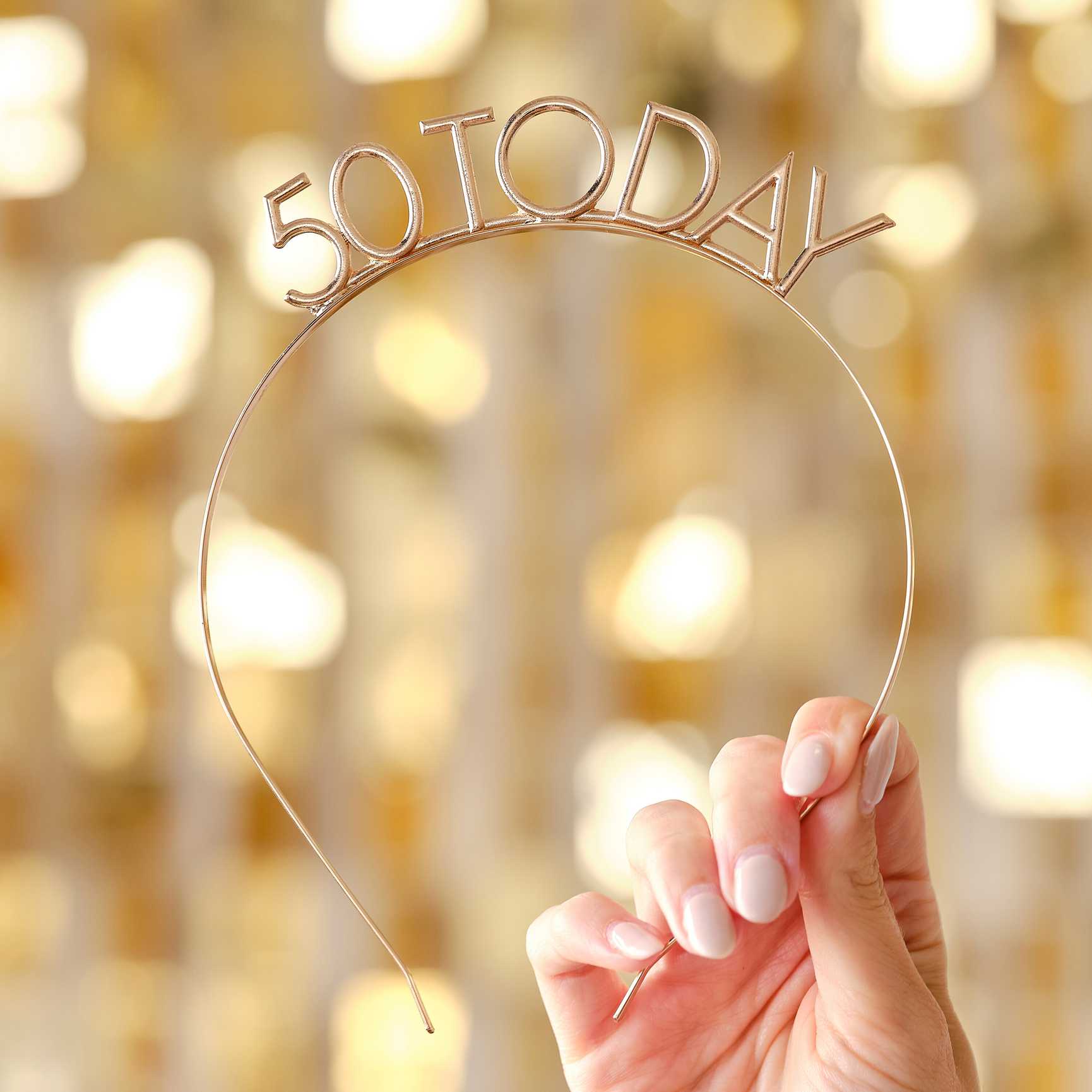 50 Today metallic birthday tiara headband Australia