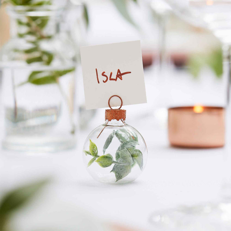 eucalyptus bauble place card holders botanical wedding table decorations pack of 6 party and pout australia