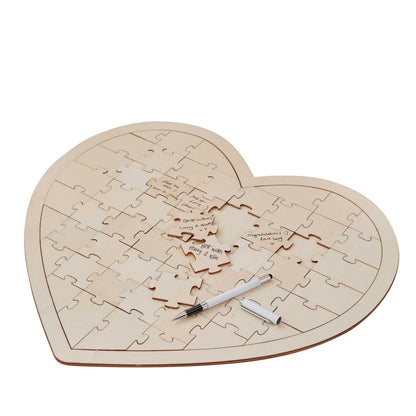 heart shaped puzzle wedding guest book alternative rustic wedding supplies party and pout australia