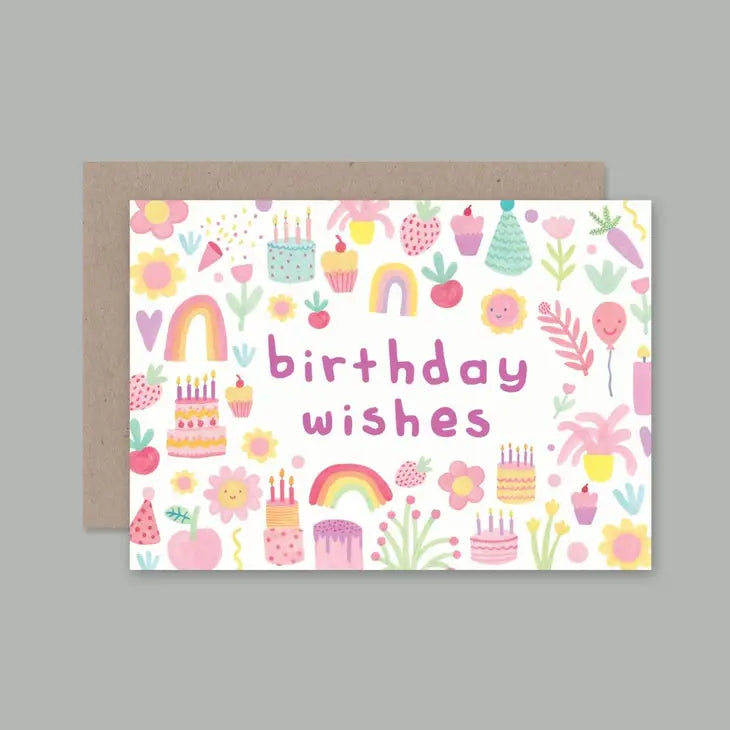 Rainbow Pastel Happy Birthday Greeting Card - party invitations, cards and stationery from Party & Pout Australia