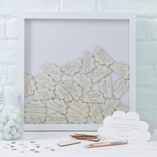Hello World Cloud Baby Shower Memories Keepsake Frame - party supplies and decorations from Party & Pout Australia