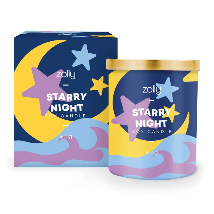 Starry Night Candle 400g soy candle gift Australia