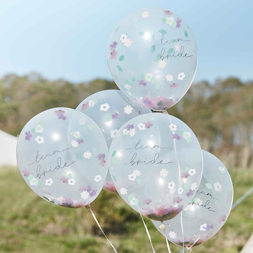 Floral Confetti Team Bride Bridal Shower Party Balloons - party balloons and balloon decorations from Party & Pout Australia