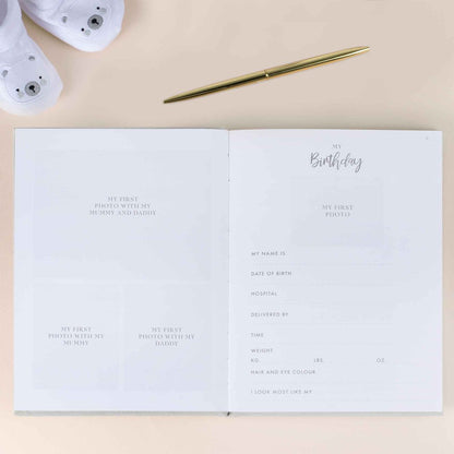 elegant grey suede baby journal 62 page guest book newborn baby shower gift