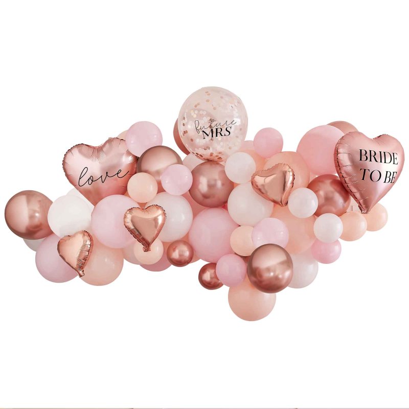 balloon arch kit rose gold pink white peach balloons photo wall party and pout australia