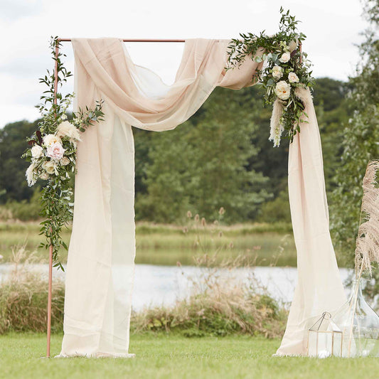 taupe draping fabric wedding backdrop neutral cloth event décor australia