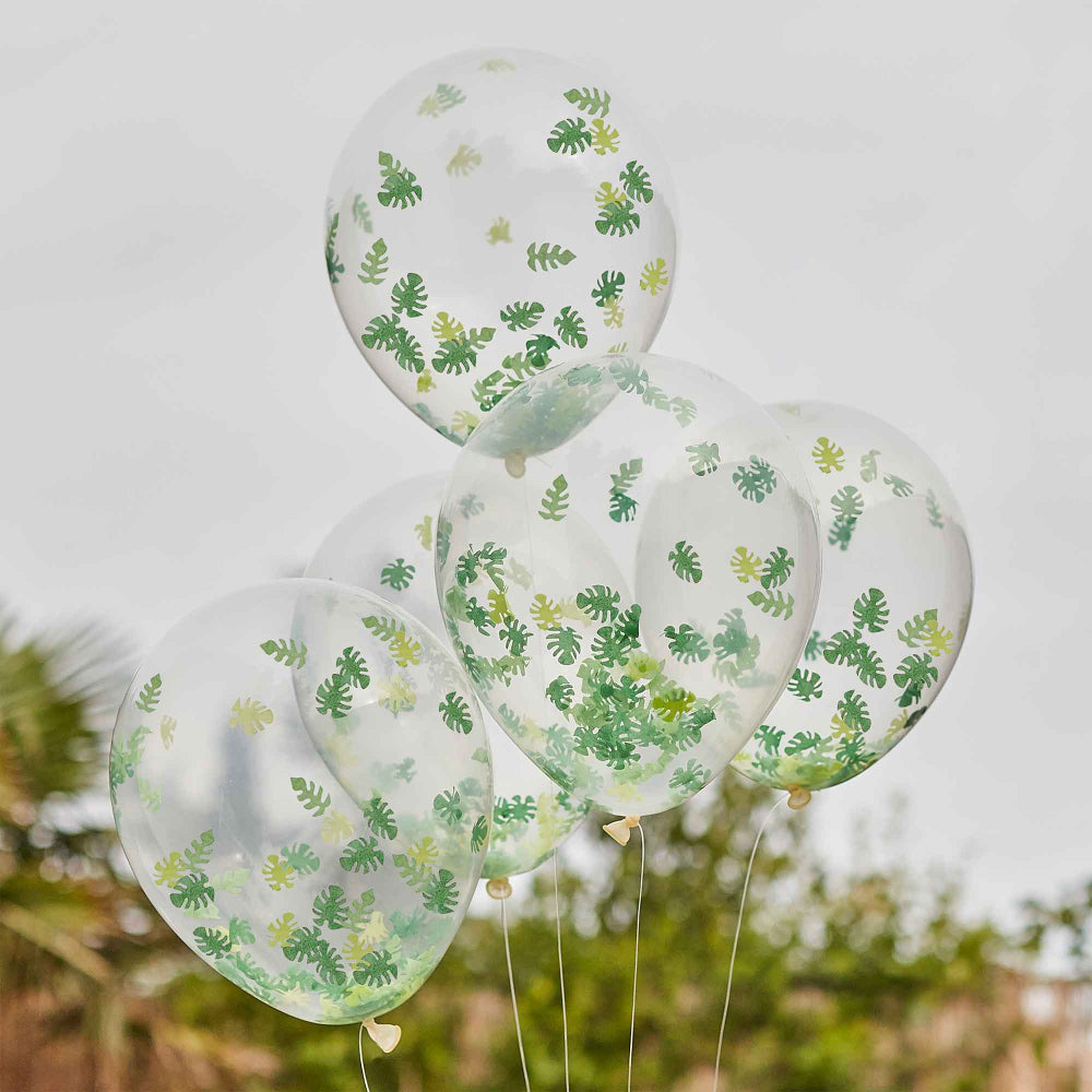 Jungle confetti balloon bundle leafy balloons kids party supplies Australia