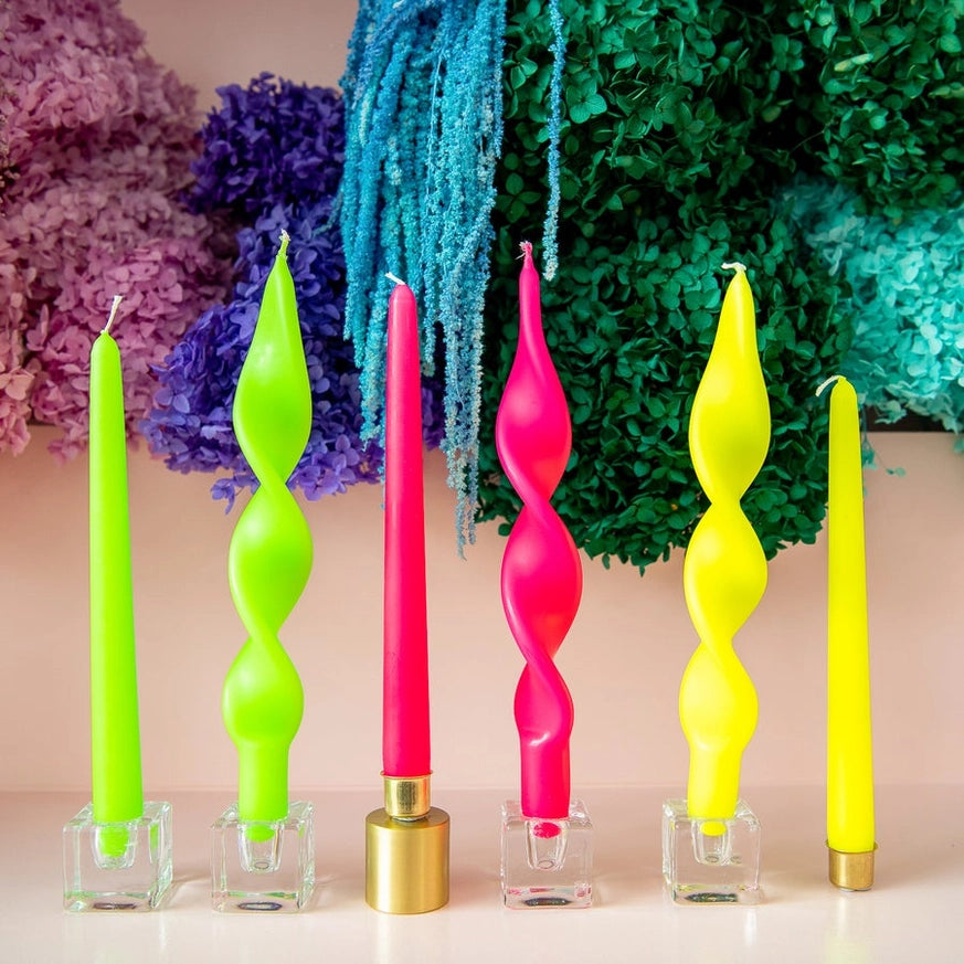 bright green slim party candle event décor Party and Pout

