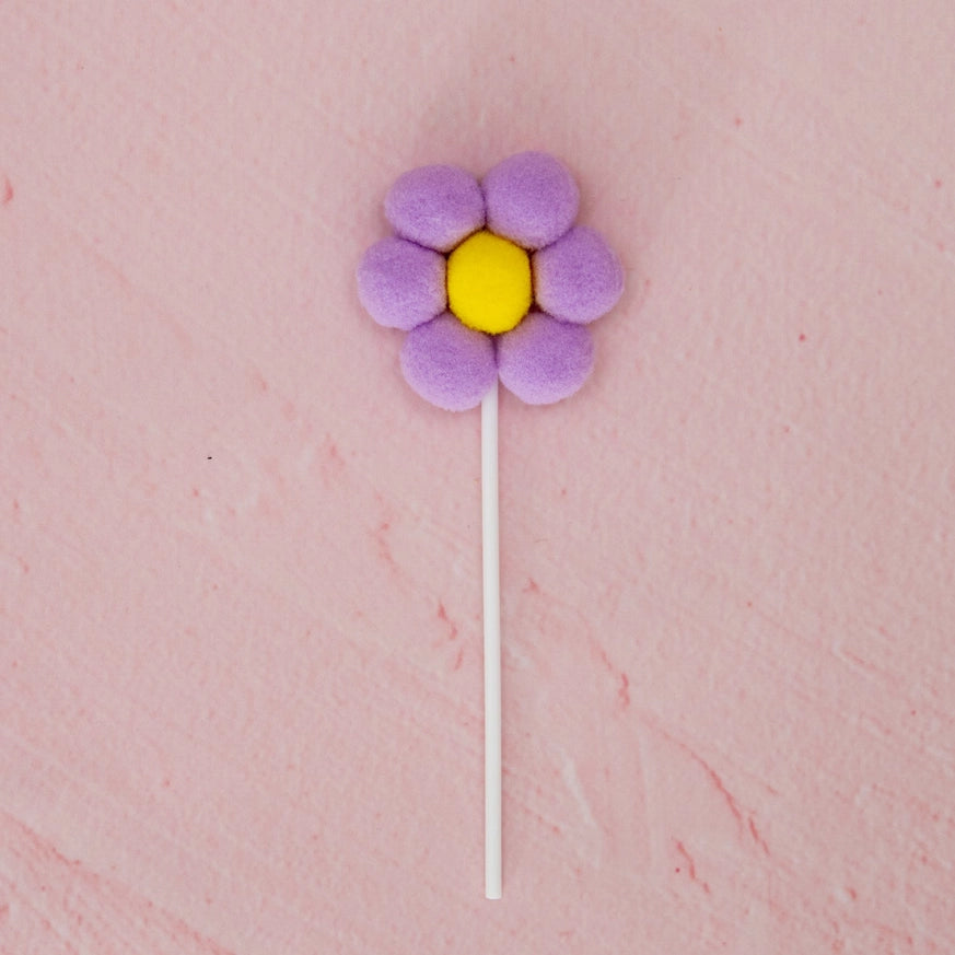 lilac pom pom daisy cake topper birthday cake decoration Australia
