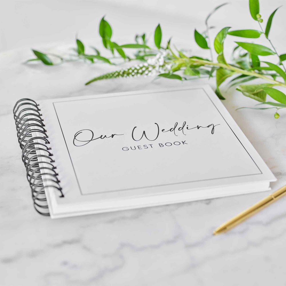 black and white wedding guest book classic chic event keepsake party and pout australia