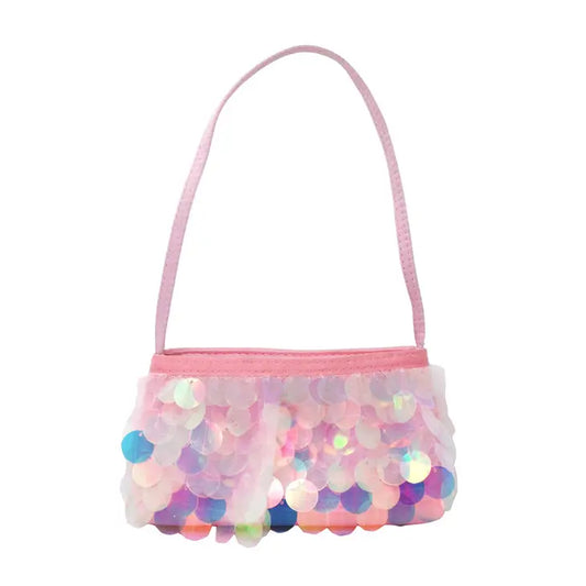iridescent pink sequin handbag – kids party accessories australia