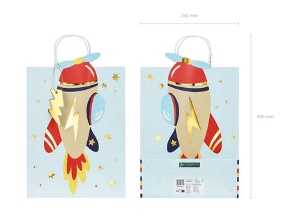 blue airplane kids gift bag – boys birthday party treat bag australia