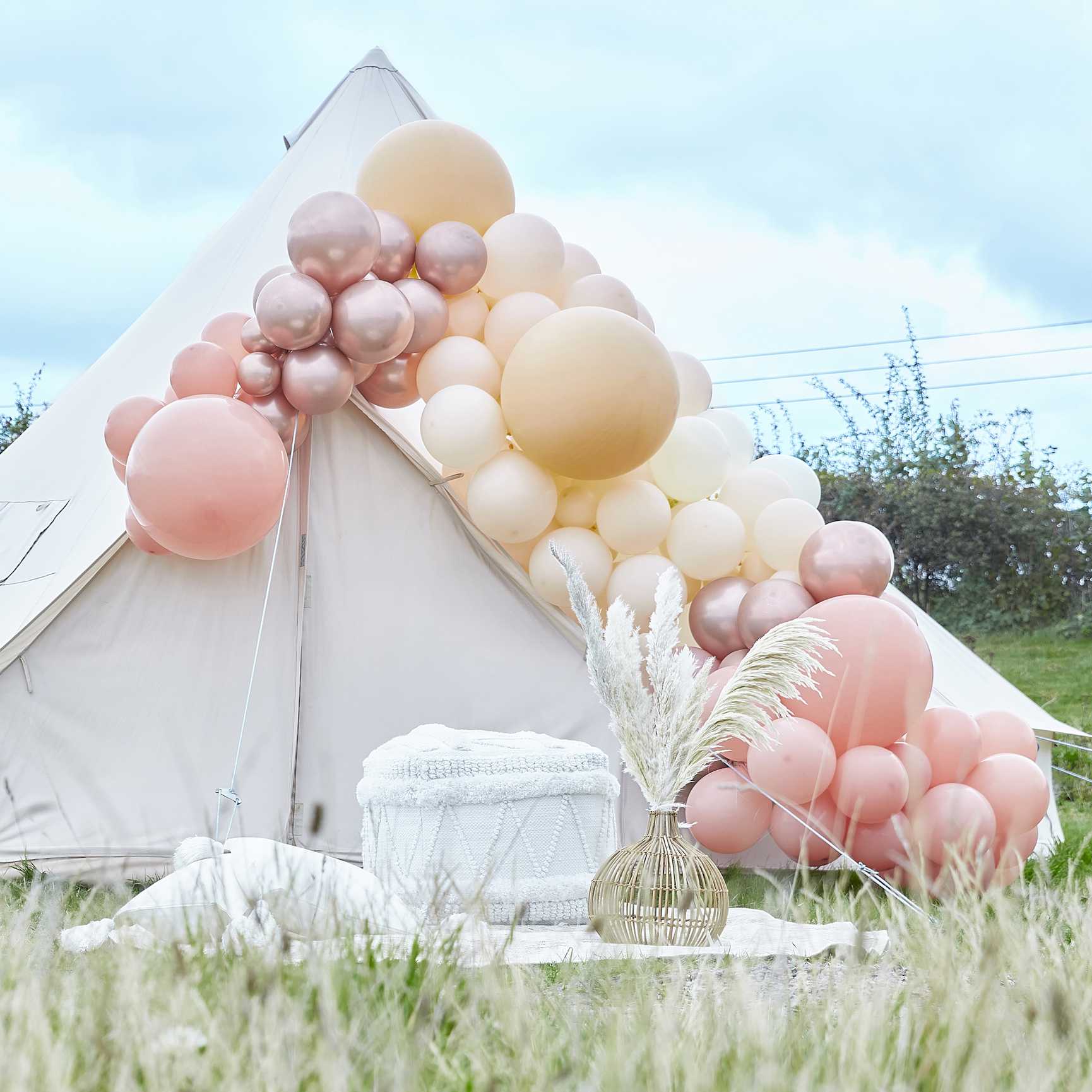 Peach nude and rose gold balloon arch kit party decorations Party and Pout Australia
