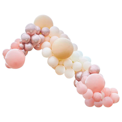 Pastel balloon arch kit peach rose gold for party styling and decorations