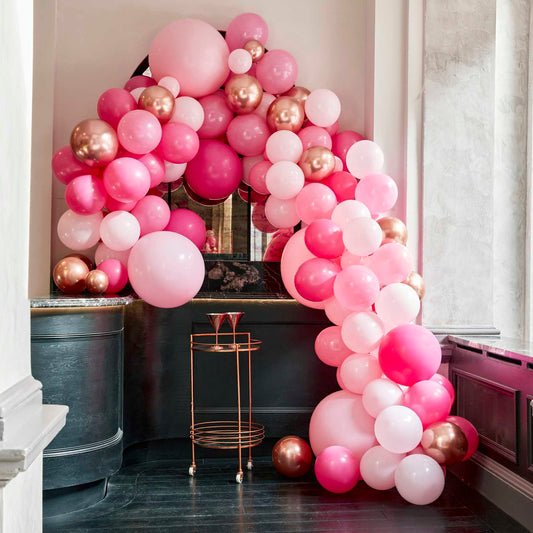 Pink and rose gold balloon arch kit party decorations Party and Pout Australia