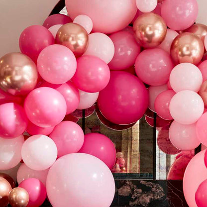 Luxe balloon garland pink rose gold for birthdays weddings baby showers