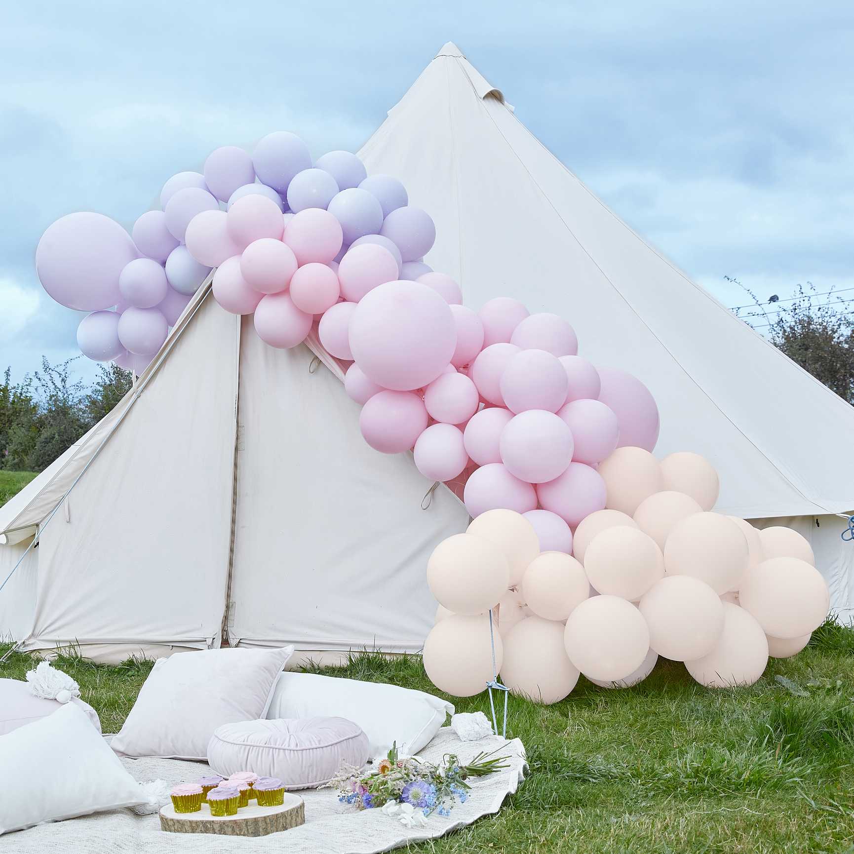 Pastel pink and purple balloon arch kit 200 piece party decorations Party and Pout Australia