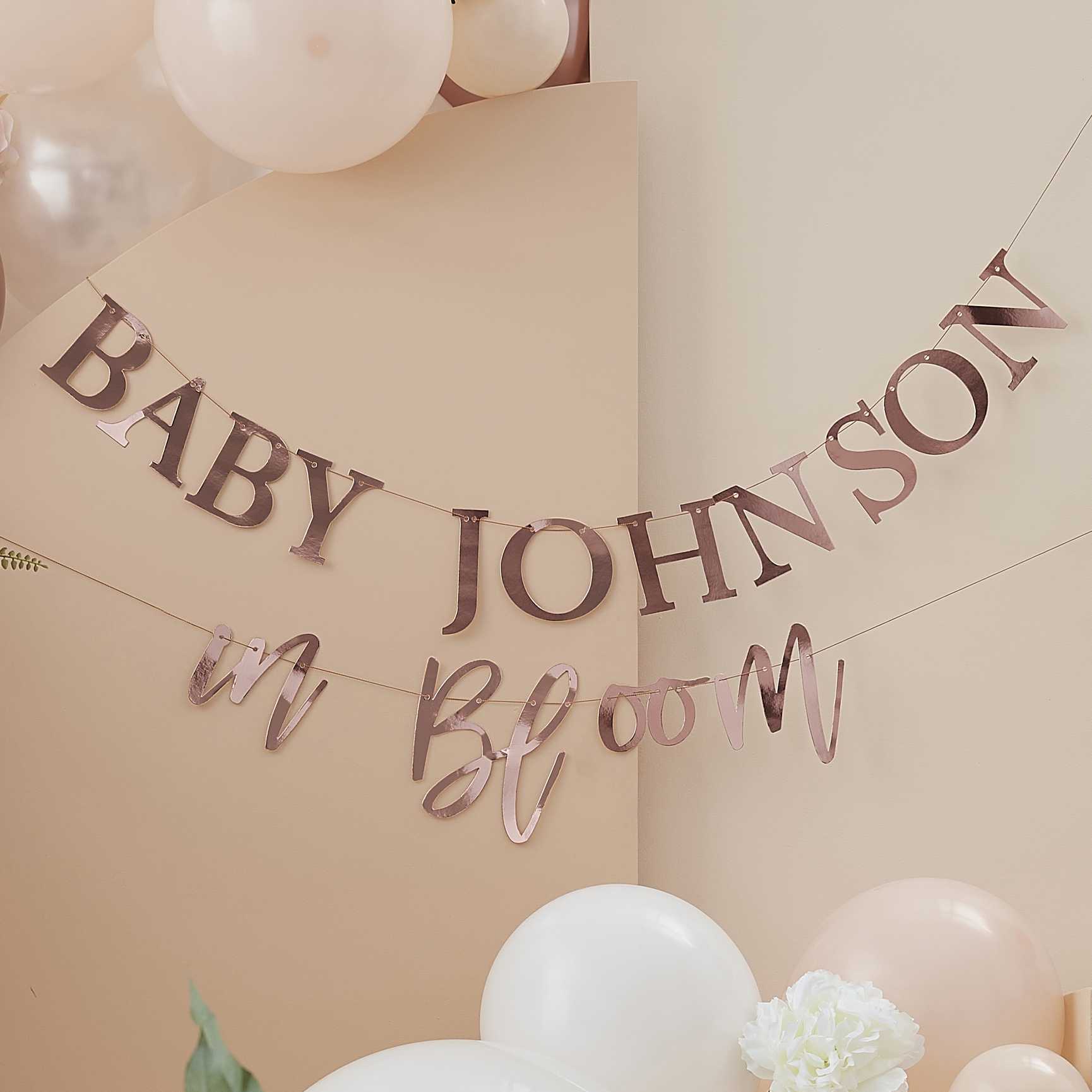 Customisable Name Baby Shower Bunting Banner - party supplies and decorations from Party & Pout Australia