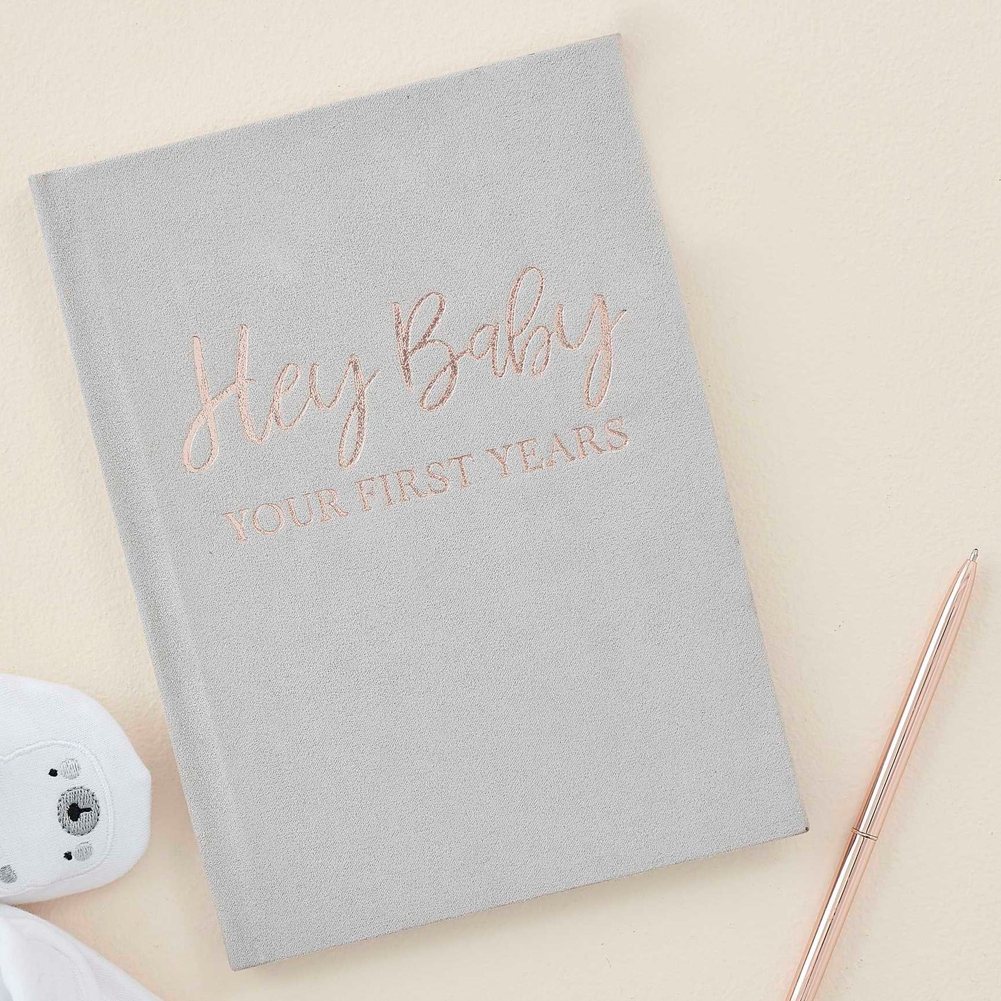 baby in bloom guest book grey suede my baby journal memory book newborn keepsake australia