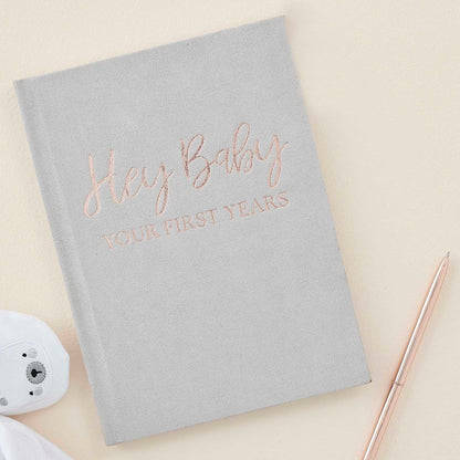 baby in bloom guest book grey suede my baby journal memory book newborn keepsake australia