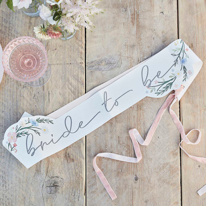 Floral Team Bride Bridal Shower Hens Party Sash - party supplies and decorations from Party & Pout Australia