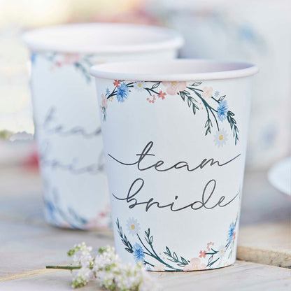 Floral Team Bride Bridal Shower Hens Party Paper Party Cups - party cups and drinkware from Party & Pout Australia