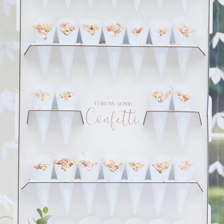 Ceremony confetti cones and stand wedding supplies